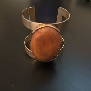 Metal Cuff with a Wood Centerpiece
